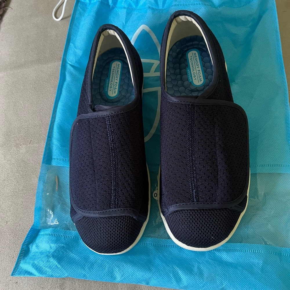 Navy Blue Orthopedic Shoes, Size 7